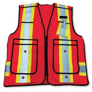 600D Red 5 Point Tear Away Surveyor Vest