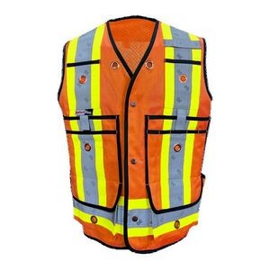 Orange Cotton Surveyor Safety Vest w/Full Mesh