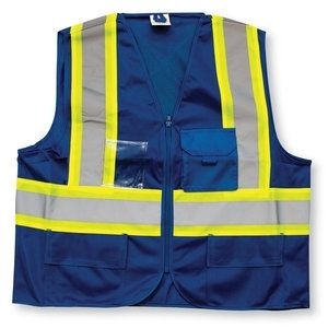 Royal Blue Polyester Tear-Away Safety Vest