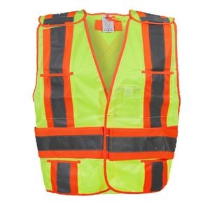 Lime Green Polyester Tear-Away Safety Vest