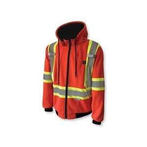 Rechargeable Heated Orange Safety Hoodie