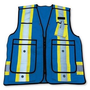 600D Royal Blue 5 Point Tear Away Surveyor Vest