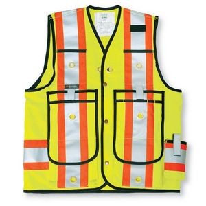 Lime Green Cotton Duck Surveyor Safety Vest