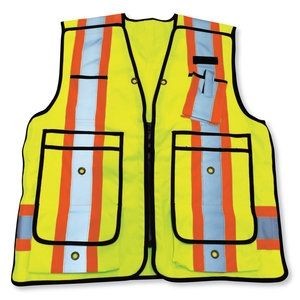 600D Lime Green 5 Point Tear Away Surveyor Vest
