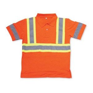 Orange Polo Safety Shirt w/Collar