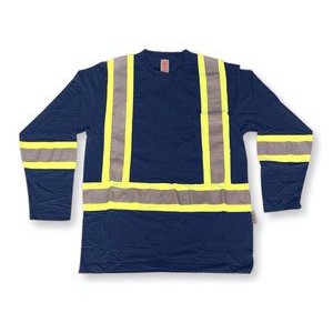Classic Cotton Navy Blue Safety Shirt