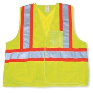 Lime Green Velcro® Front Safety Vest