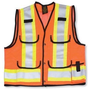 Poly/Cotton Orange Mesh Supervisor Safety Vest