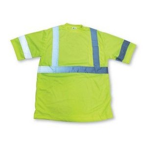 Lime Green Dry Polyester Short Sleeved Safety Shirt