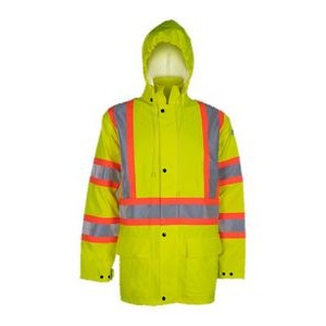 Flame Resistant Waterproof Lime Hooded Jacket