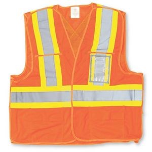 Mesh Pockets Orange Safety Vest