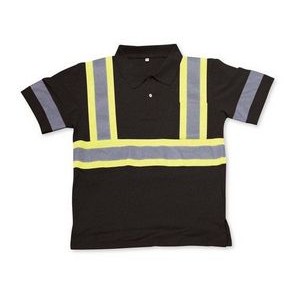 Black Polo Safety Shirt w/Collar