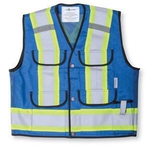 Royal Blue Mesh Safety Vest w/Mesh Top & Sides
