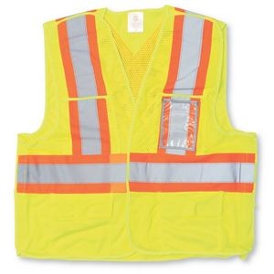 Mesh Pockets Lime Green Safety Vest
