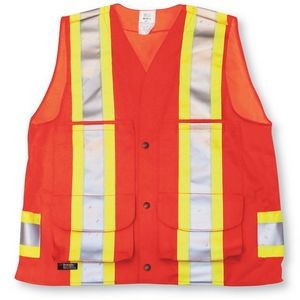 Cotton Orange Comfort Safety Pocket Vest