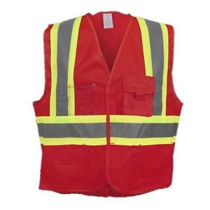 Red 100% Polyester Safety Vest