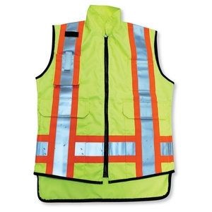 Poly/Cotton Lime Green No Quilt Lining Safety Vest