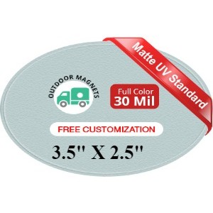 Magnet - Oval Shape (2.5x3.5) - 30 Mil - Outdoor Safe