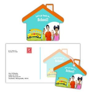 10.5x5.5 Custom Standard Coated Postcard with House Magnets Tipped On - 30 Mil Outdoor