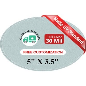 Magnet - Oval Shape (5x3.5) - 30 Mil - Outdoor Safe