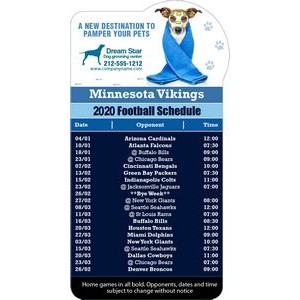3.875x7.25 in One Team Minnesota Vikings Football Schedule Bar Bump Shape Magnets 25 MIL,