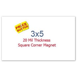 3x5 Square Corners Indoor Magnets - 20 Mil - 4 Color Process