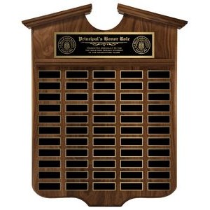 Grant Walnut Annual Shield Plaque w/Laser Engraved Plate (18" x 24")