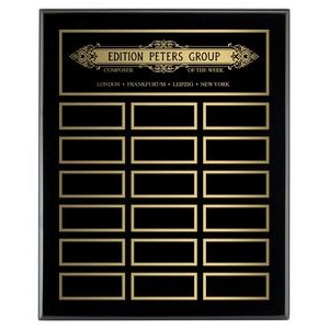 Black Piano Finish Annual Plaque w/Laser Engraved Plate (12" x 15")