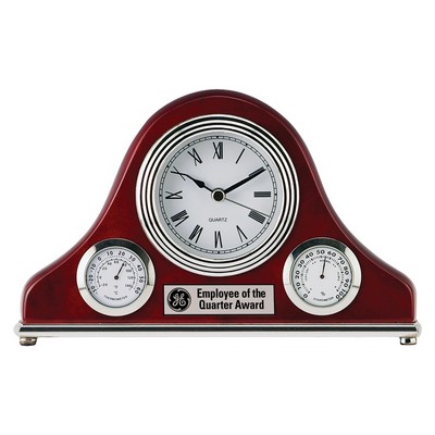 Riviera Rosewood Weather Station Clock