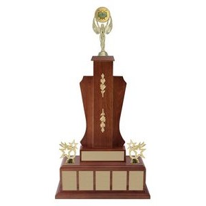 27" Castlefield Walnut Finish Hardwood Annual Trophy