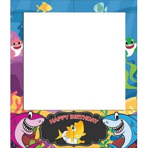 'Happy Birthday' Shark Themed Party Photo Frame Prop, 35 X 30 inches