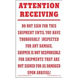 Attention Receiving Paper Labels - 6" x 9.25"