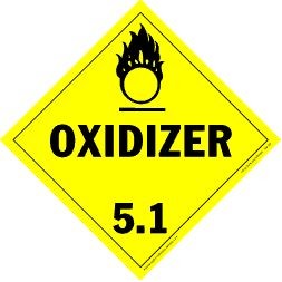 Oxidizer Vinyl Placard - 10.75" x 10.75"