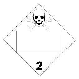 Toxic/Poison Class 2 Blank Polycoated Tagboard Placard - 10.75" x 10.75"