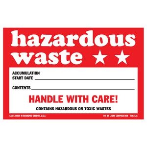 Hazardous Waste, Paper Labels - 4" x 6"