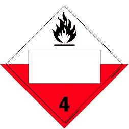 Spontaneously Combustible, Class 4 Blank, Polycoated Tagboard Placard - 10.75" x 10.75"