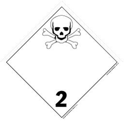 Class 2- Toxic Gas, International Wordless Placards -10.75" x 10.75"