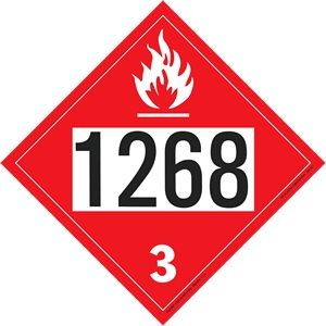 Flammable Liquid -Petroleum Distillate's n.o.s., Polycoated Tagboard Placard - 10.75" x 10.75"