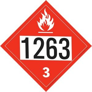 Flammable Liquid - Paint, Polycoated Tagboard Placard - 10.75" x 10.75"