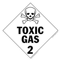 Toxic Gas Polycoated Tagboard Placard - 10.75" x 10.75"