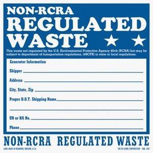 Non-RCRA Regulated Waste, Vinyl Labels - 6" x 6"