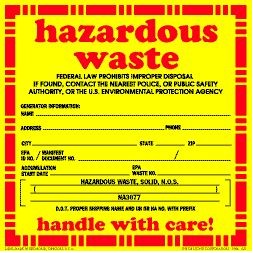 Hazardous Waste / NA3077, Vinyl Labels - 6" x 6"