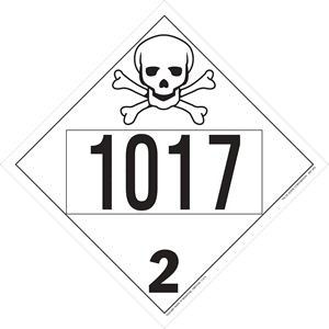 Inhalation Hazard - Chlorine, Polycoated Tagboard Placard - 10.75" x 10.75"