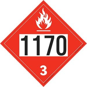 Flammable Liquid Polycoated Tagboard Placard - 10.75" x 10.75"