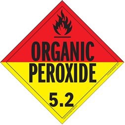 Organic Peroxide Polycoated Tagboard Placard - 10.75" x 10.75"