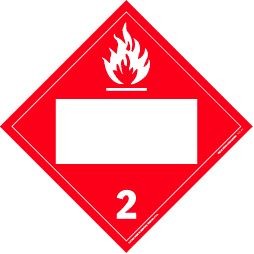Flammable Gas Class 2 Blank Polycoated Tagboard Placard - 10.75" x 10.75"