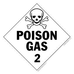Poison Gas Polycoated Tagboard Placard - 10.75" x 10.75"