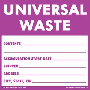 Universal Waste, Paper Labels - 6" x 6"