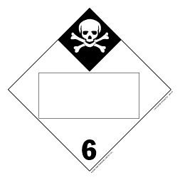 Inhalation Hazard Class 6 Blank, Polycoated Tagboard Placard - 10.75" x 10.75"