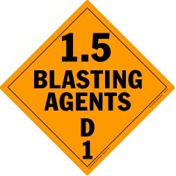Explosives Class 1.5 Polycoated Tagboard Placard - 10.75" x 10.75"